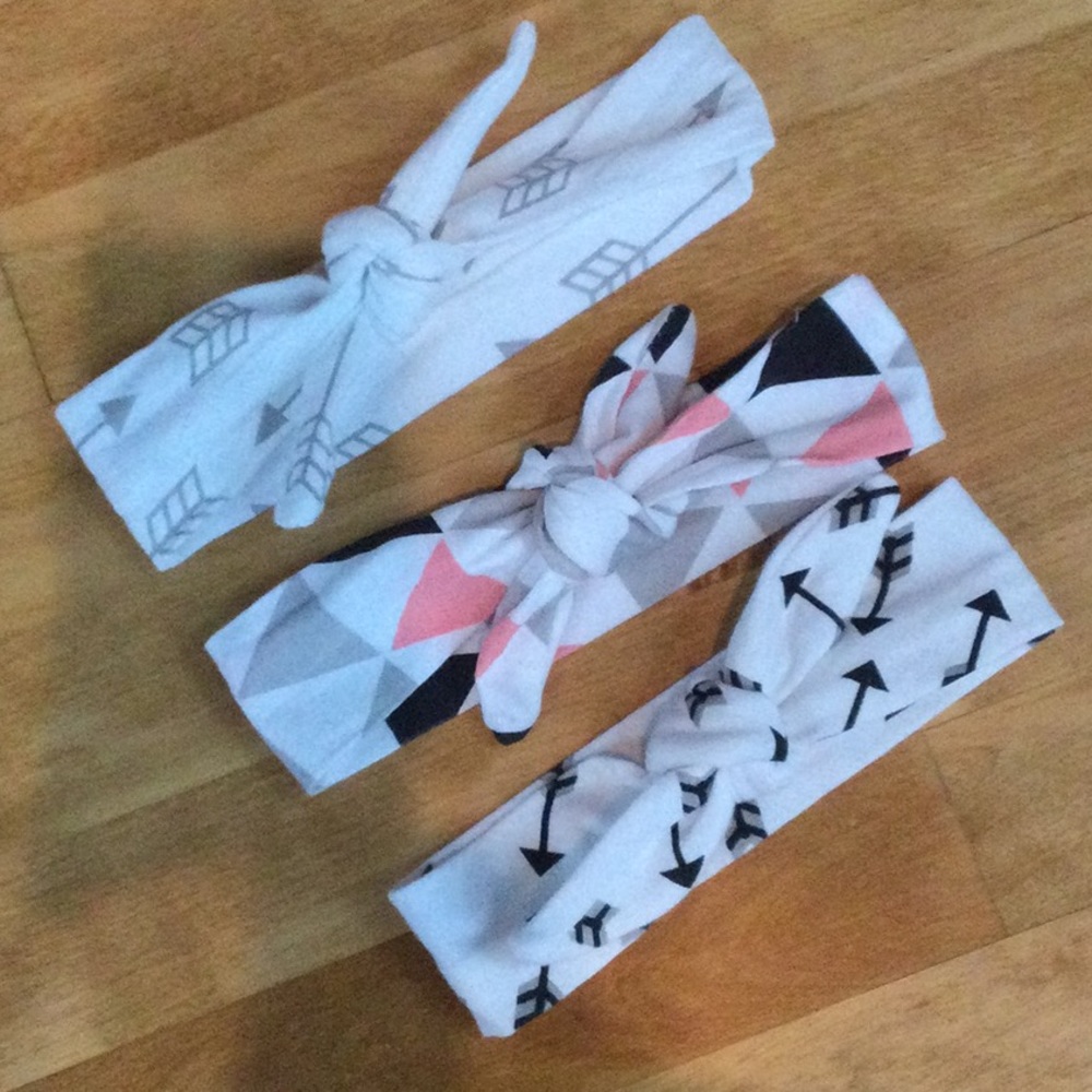 Adorable baby adjustable headbands set of 3